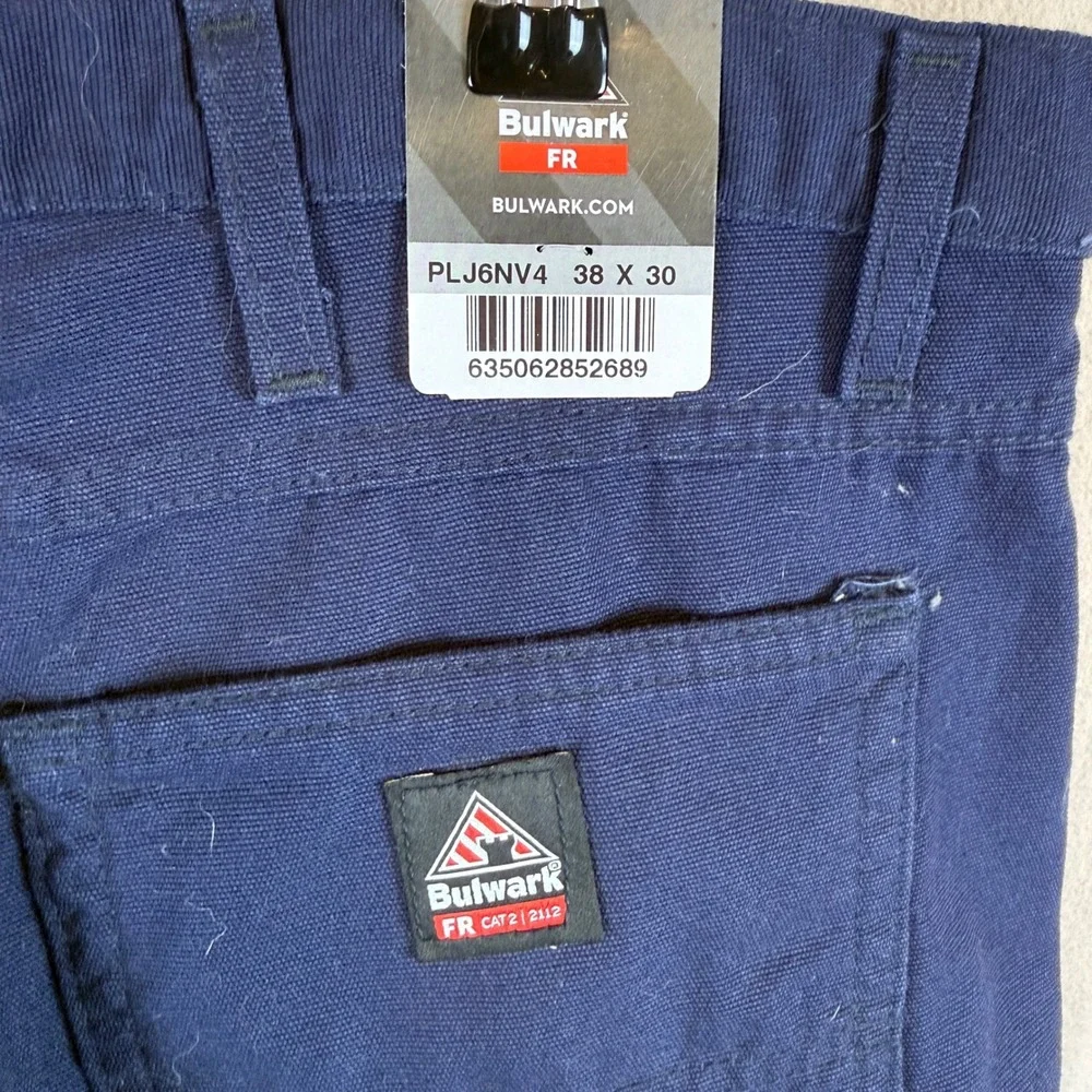 Bulwark FR Navy Flame Resistant Work Pants PLJ6NV4 38x30 CAT 2 NFPA 2112 NEW